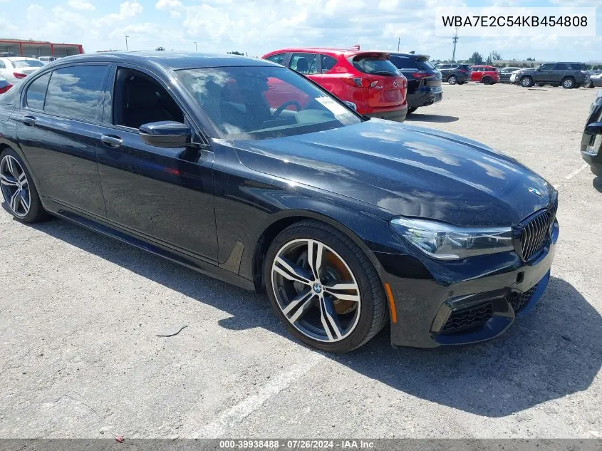 2019 BMW 740I VIN: WBA7E2C54KB454808 Lot: 39938488