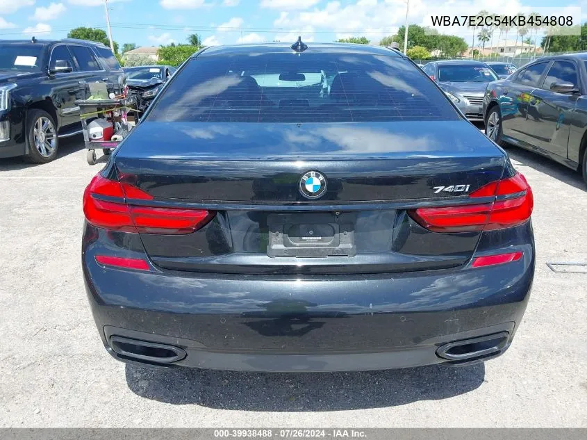 2019 BMW 740I VIN: WBA7E2C54KB454808 Lot: 39938488