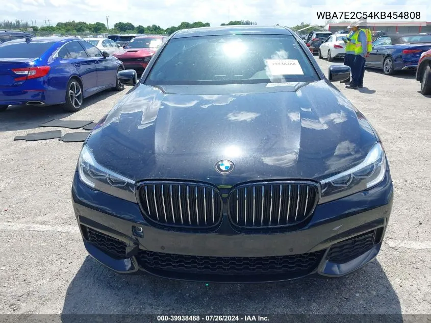 2019 BMW 740I VIN: WBA7E2C54KB454808 Lot: 39938488