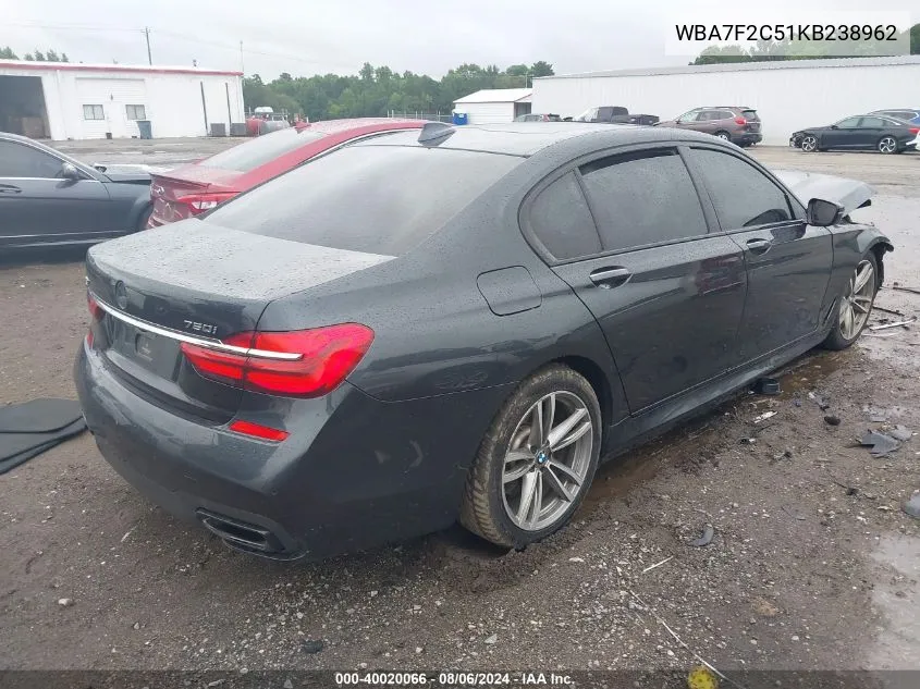 WBA7F2C51KB238962 2019 BMW 750I xDrive