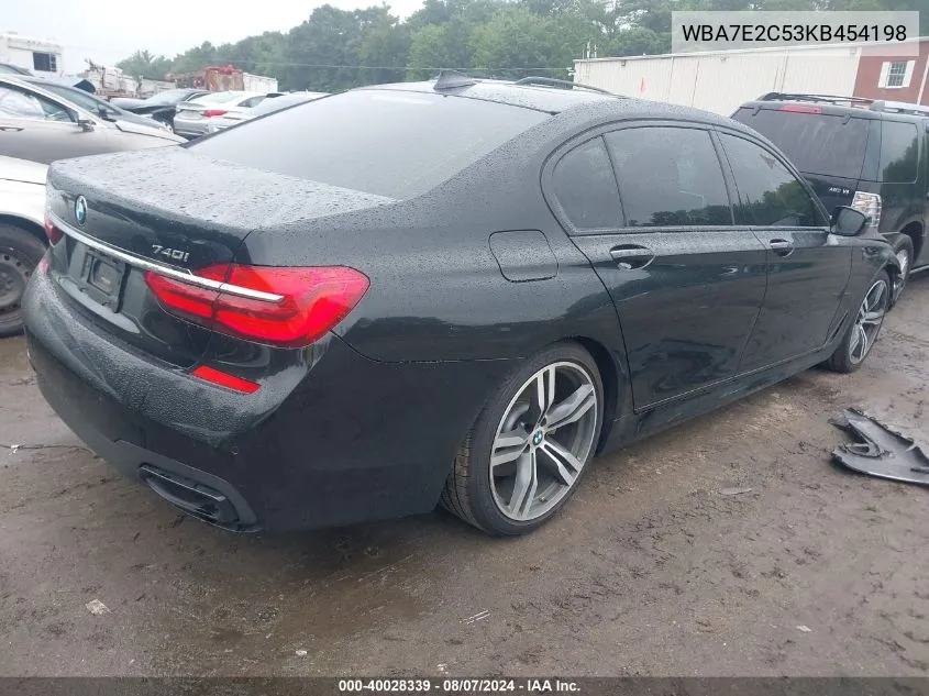 2019 BMW 740I VIN: WBA7E2C53KB454198 Lot: 40028339