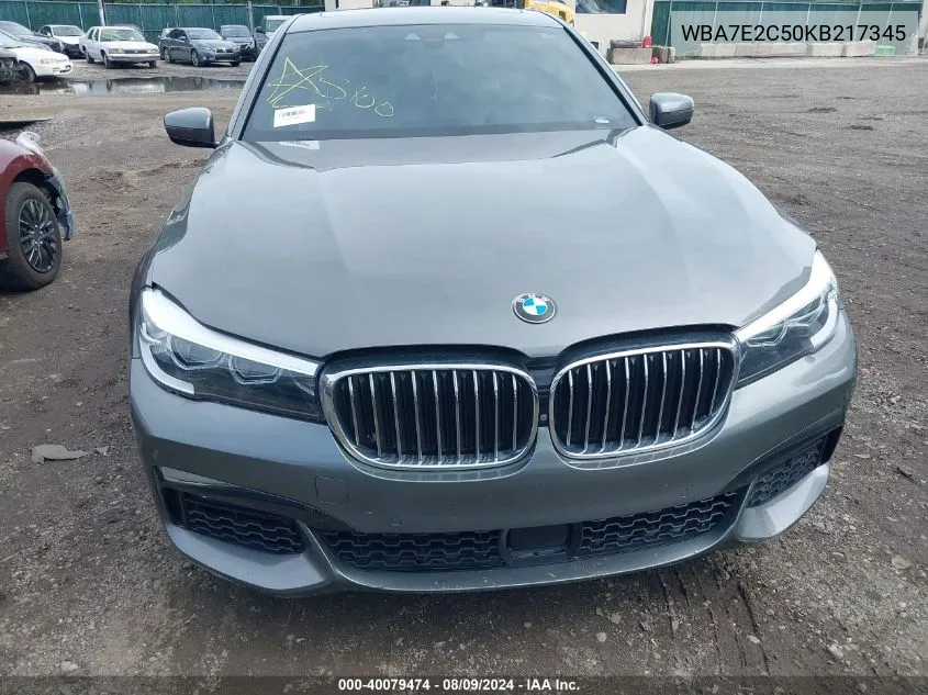 2019 BMW 740I VIN: WBA7E2C50KB217345 Lot: 40079474