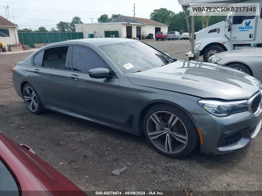 2019 BMW 740I VIN: WBA7E2C50KB217345 Lot: 40079474