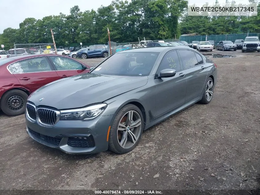 2019 BMW 740I VIN: WBA7E2C50KB217345 Lot: 40079474