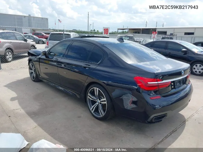 WBA7E2C59KB217943 2019 BMW 740I