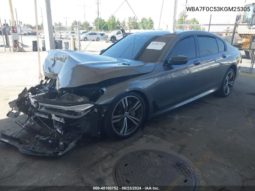 WBA7F0C53KGM25305 2019 BMW 750I