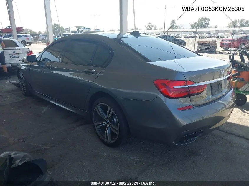 WBA7F0C53KGM25305 2019 BMW 750I