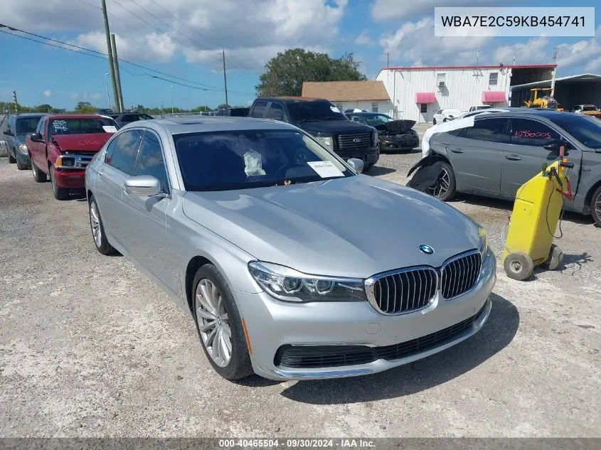 2019 BMW 740I VIN: WBA7E2C59KB454741 Lot: 40465504