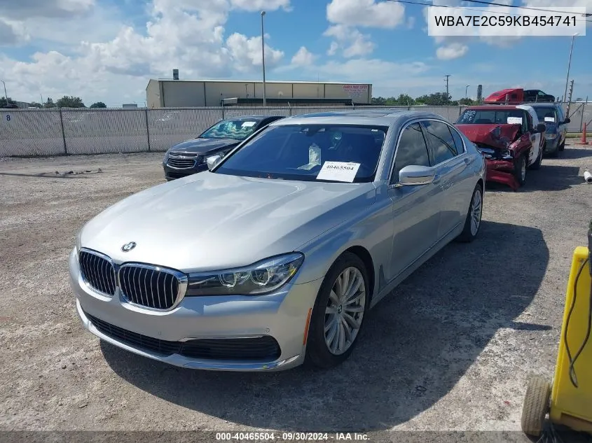 2019 BMW 740I VIN: WBA7E2C59KB454741 Lot: 40465504