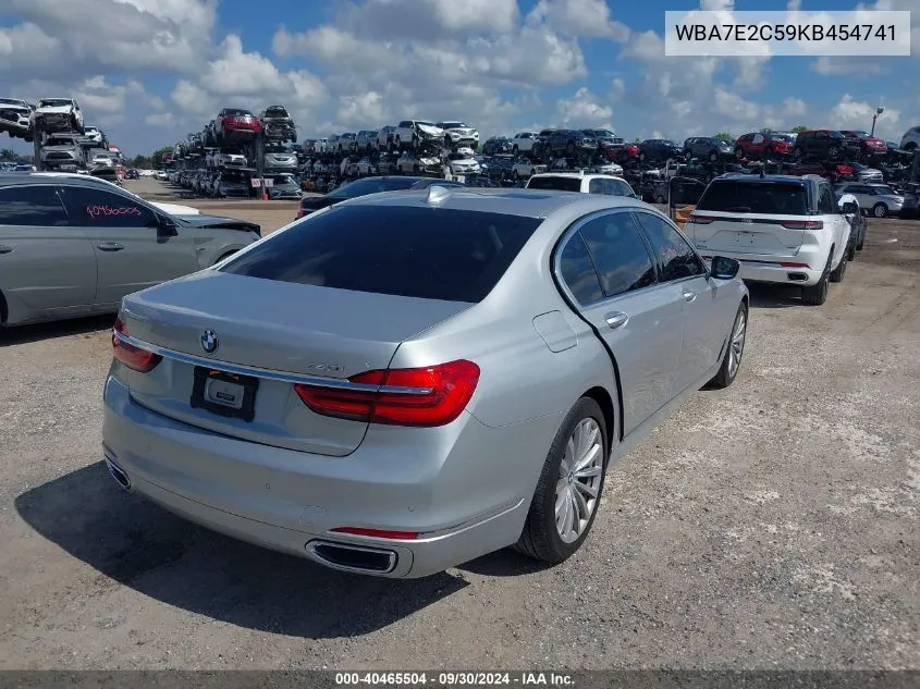 2019 BMW 740I VIN: WBA7E2C59KB454741 Lot: 40465504