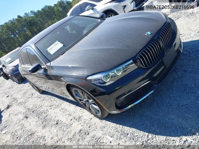 2019 BMW 740I VIN: WBA7E2C52KB216696 Lot: 40617584