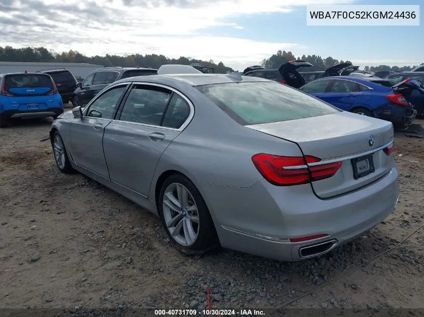 WBA7F0C52KGM24436 2019 BMW 750I