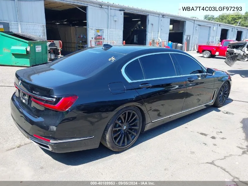 2020 BMW 740I xDrive VIN: WBA7T4C03LGF97293 Lot: 40189953