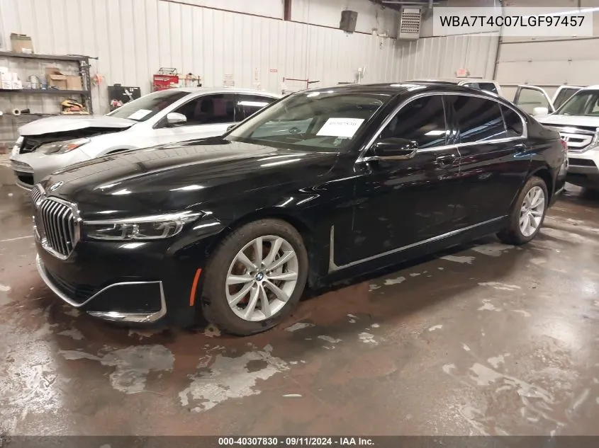 2020 BMW 740I xDrive VIN: WBA7T4C07LGF97457 Lot: 40307830