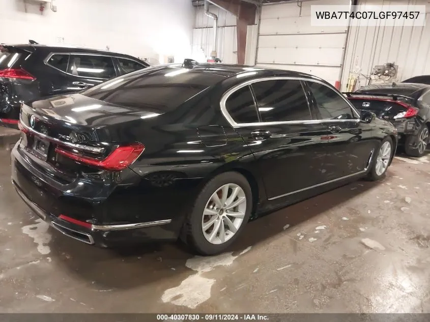 2020 BMW 740I xDrive VIN: WBA7T4C07LGF97457 Lot: 40307830