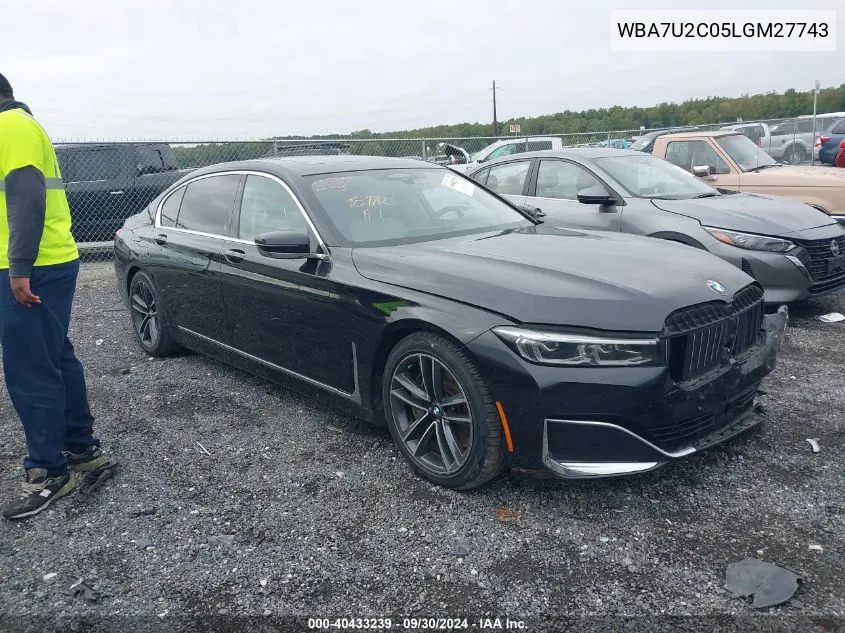 2020 BMW 750 Xi VIN: WBA7U2C05LGM27743 Lot: 40433239