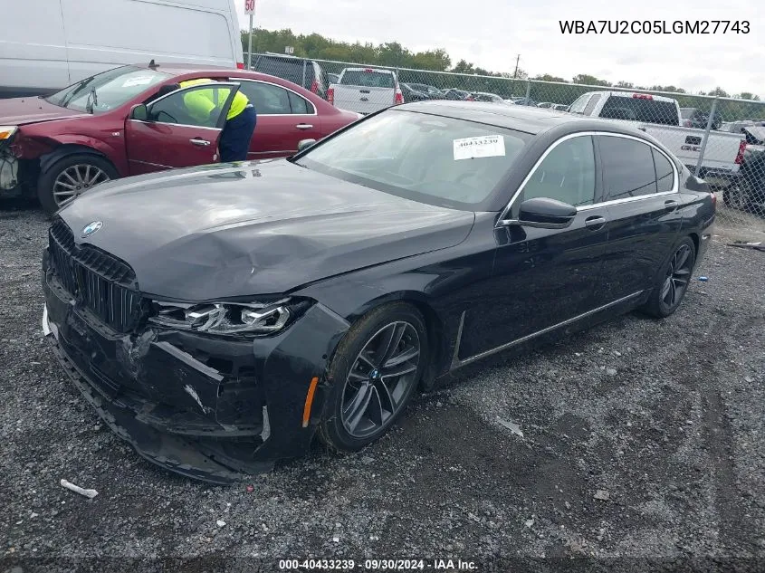 2020 BMW 750 Xi VIN: WBA7U2C05LGM27743 Lot: 40433239