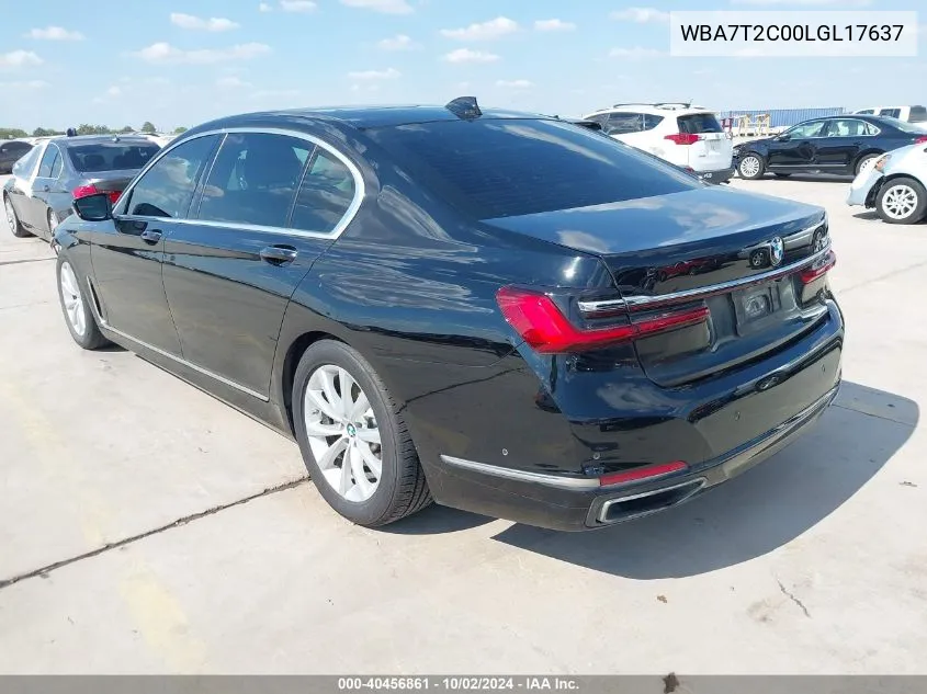 2020 BMW 740I VIN: WBA7T2C00LGL17637 Lot: 40456861