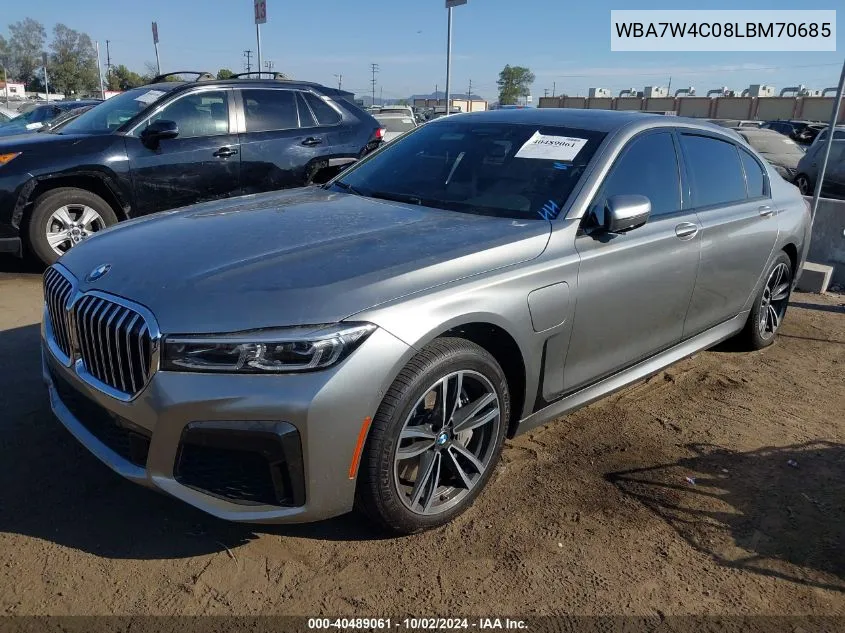 2020 BMW 745E xDrive Iperformance VIN: WBA7W4C08LBM70685 Lot: 40489061