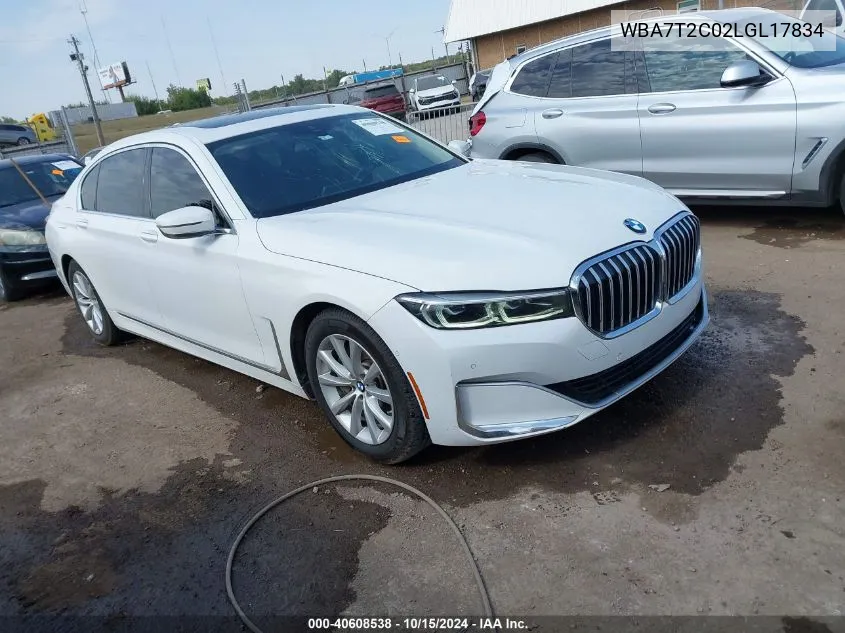 2020 BMW 740I VIN: WBA7T2C02LGL17834 Lot: 40608538