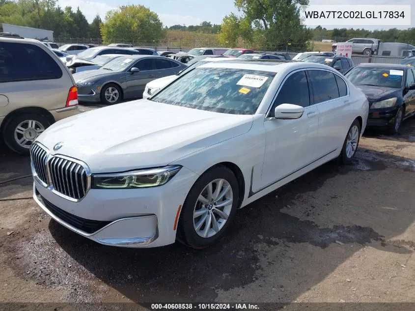 2020 BMW 740I VIN: WBA7T2C02LGL17834 Lot: 40608538