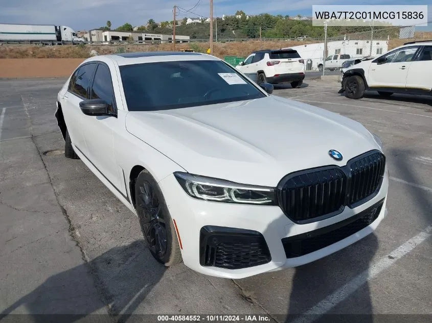 2021 BMW 740I VIN: WBA7T2C01MCG15836 Lot: 40584552