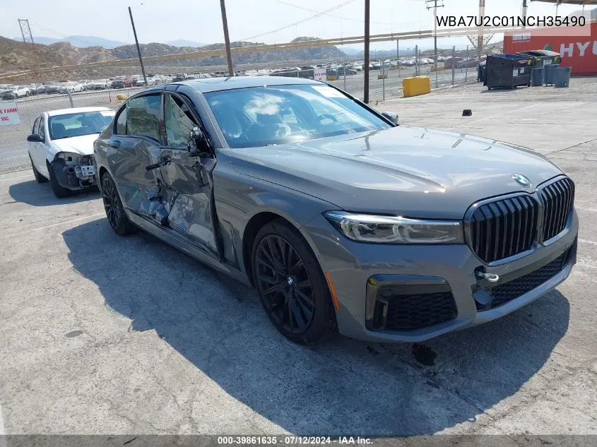 2022 BMW 750 I xDrive VIN: WBA7U2C01NCH35490 Lot: 39861635