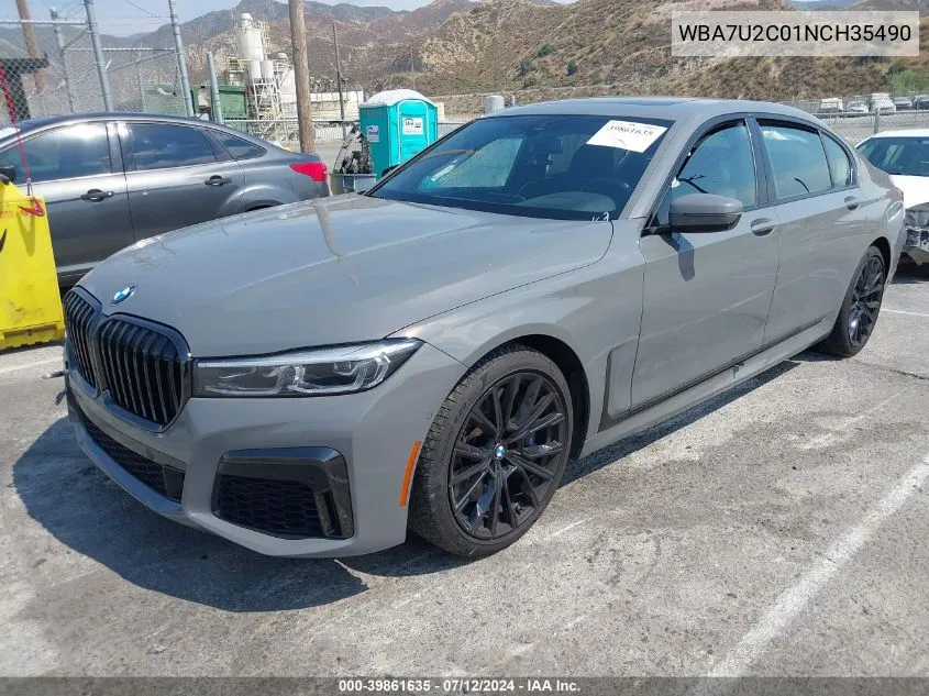 2022 BMW 750 I xDrive VIN: WBA7U2C01NCH35490 Lot: 39861635