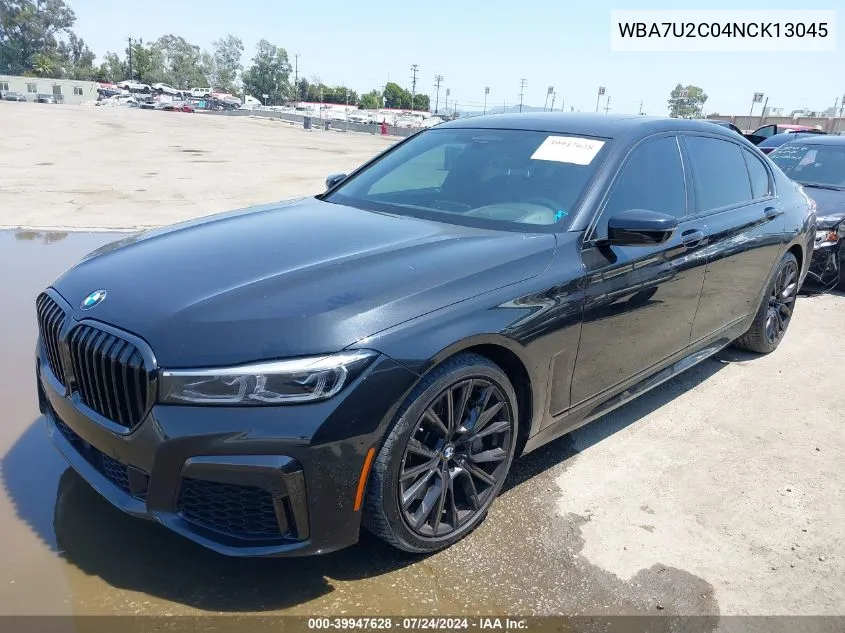 2022 BMW 750 I xDrive VIN: WBA7U2C04NCK13045 Lot: 39947628