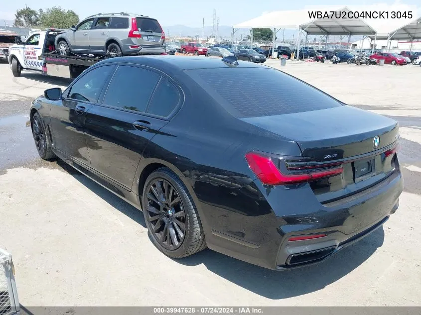 2022 BMW 750 I xDrive VIN: WBA7U2C04NCK13045 Lot: 39947628