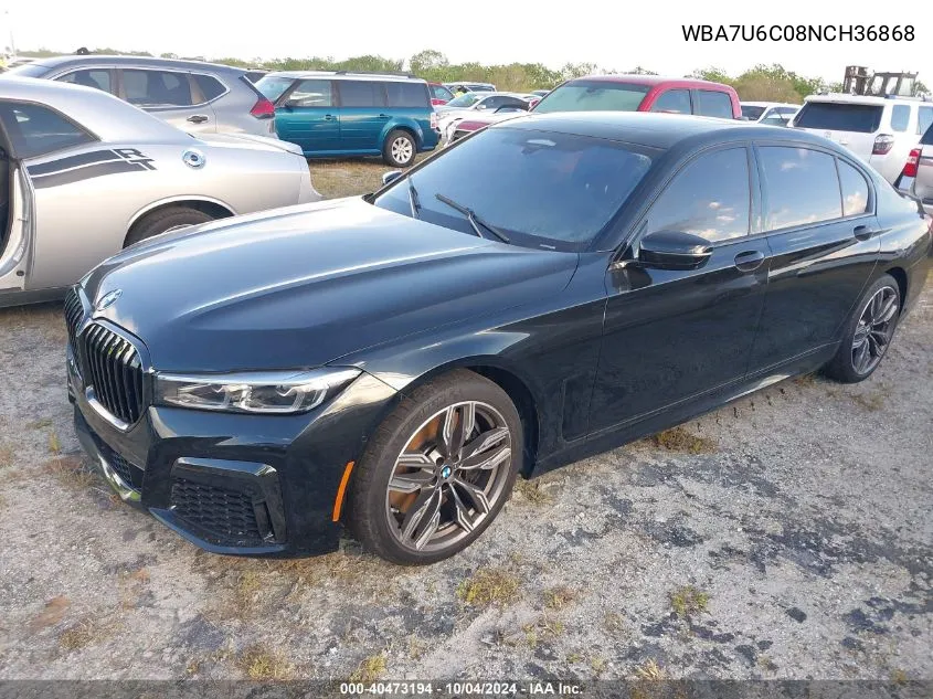 2022 BMW M760I xDrive VIN: WBA7U6C08NCH36868 Lot: 40473194