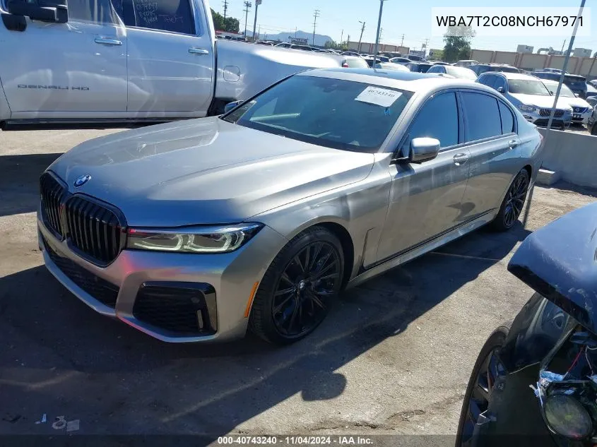 2022 BMW 740 I VIN: WBA7T2C08NCH67971 Lot: 40743240