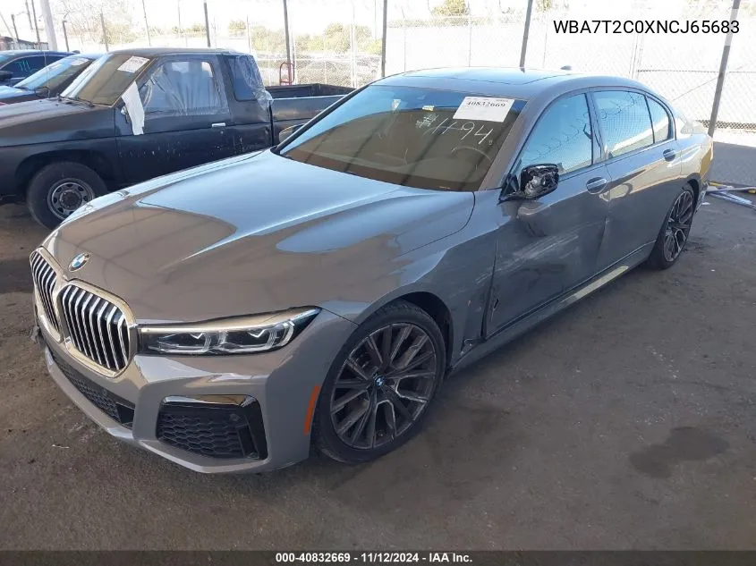 2022 BMW 740 I VIN: WBA7T2C0XNCJ65683 Lot: 40832669