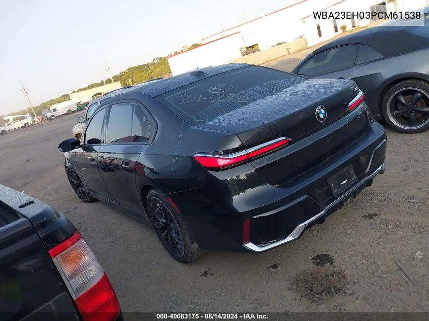 2023 BMW 740 I VIN: WBA23EH03PCM61538 Lot: 40083175