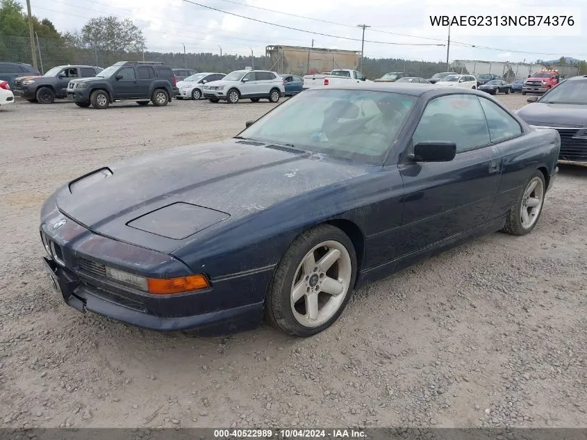 1992 BMW 850 I Automatic VIN: WBAEG2313NCB74376 Lot: 40522989