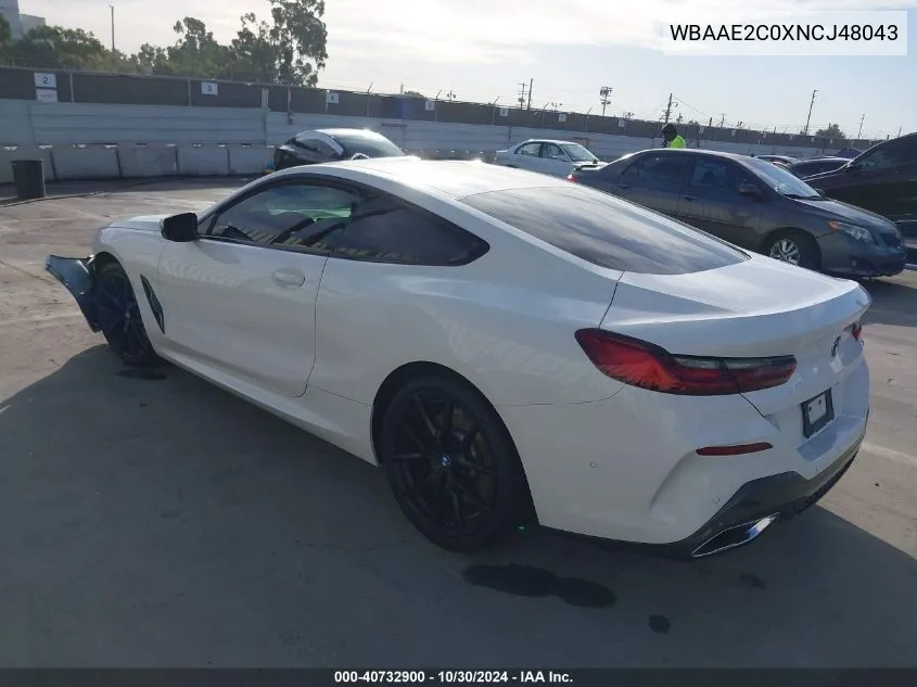 2022 BMW 840 I VIN: WBAAE2C0XNCJ48043 Lot: 40732900