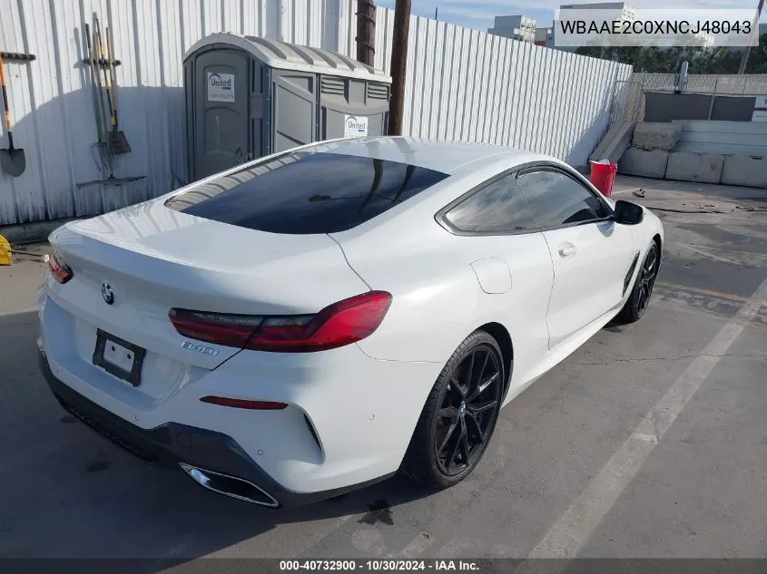 2022 BMW 840 I VIN: WBAAE2C0XNCJ48043 Lot: 40732900