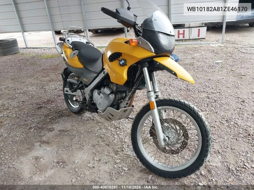 2001 BMW F650 Gs VIN: WB10182A81ZE46170 Lot: 40878291