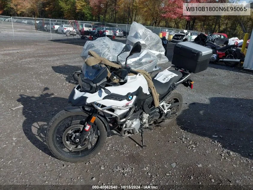 2022 BMW F 750 Gs VIN: WB10B1800N6E95065 Lot: 40562540