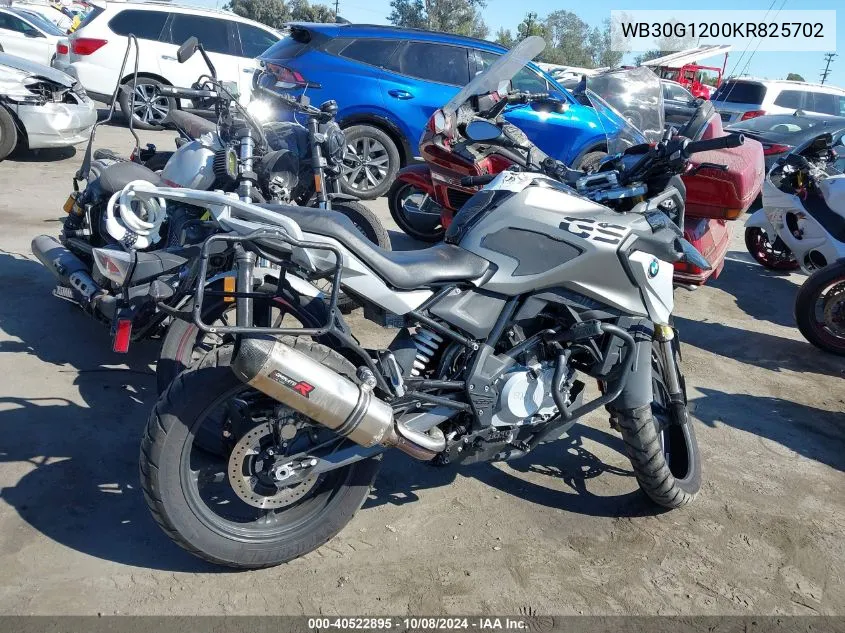 2019 BMW G310 Gs VIN: WB30G1200KR825702 Lot: 40522895