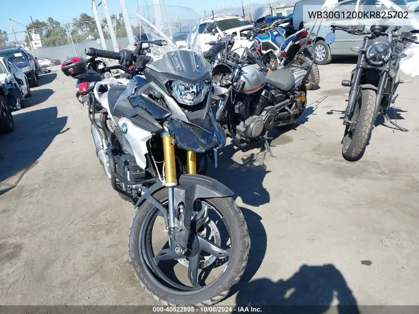 2019 BMW G310 Gs VIN: WB30G1200KR825702 Lot: 40522895