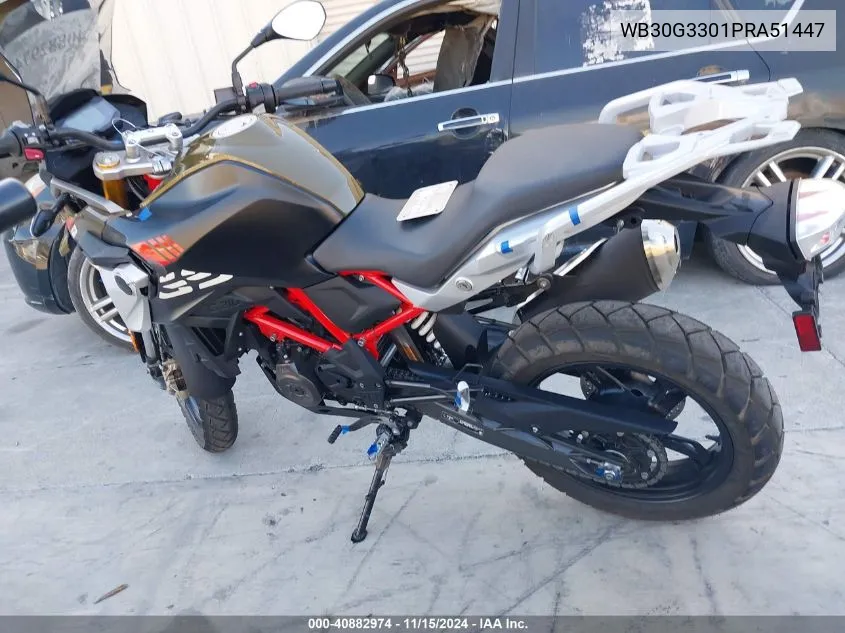 2023 BMW G310 Gs VIN: WB30G3301PRA51447 Lot: 40882974