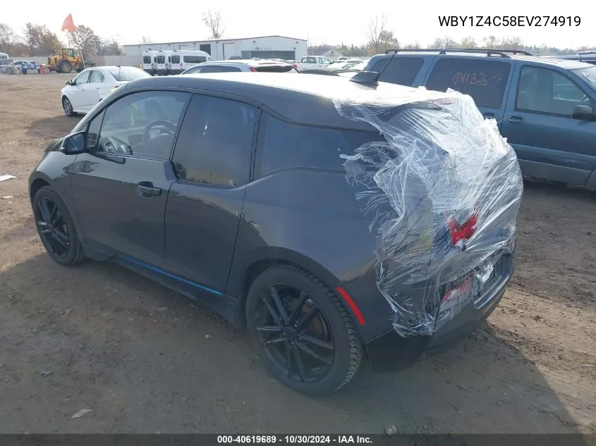 2014 BMW I3 Base W/Range Extender VIN: WBY1Z4C58EV274919 Lot: 40619689