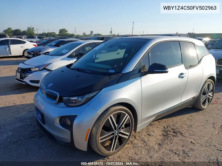 2015 BMW I3 Base W/Range Extender VIN: WBY1Z4C50FV502963 Lot: 40538173