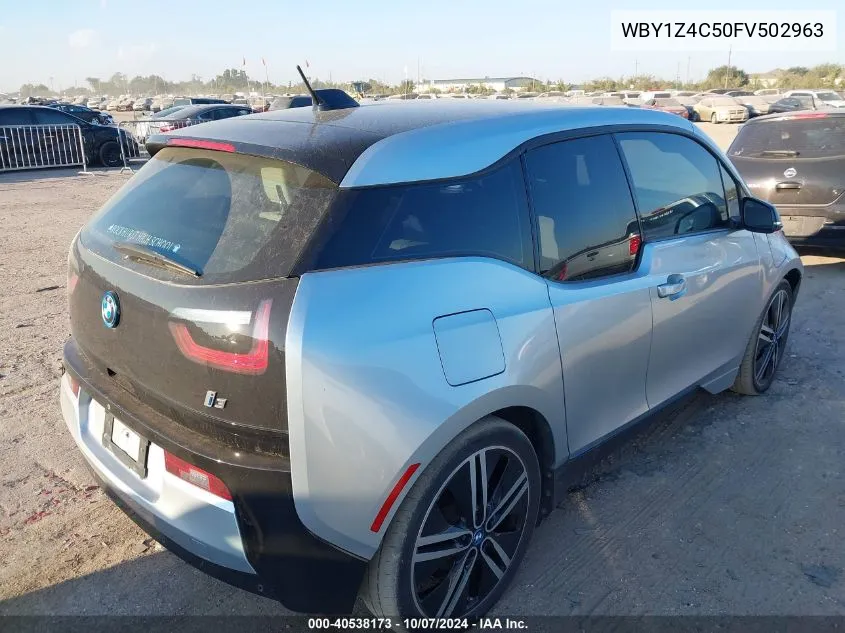 2015 BMW I3 Base W/Range Extender VIN: WBY1Z4C50FV502963 Lot: 40538173