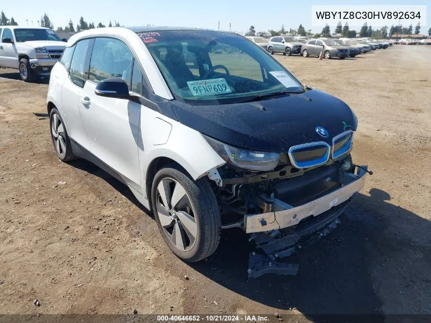 WBY1Z8C30HV892634 2017 BMW I3 Rex