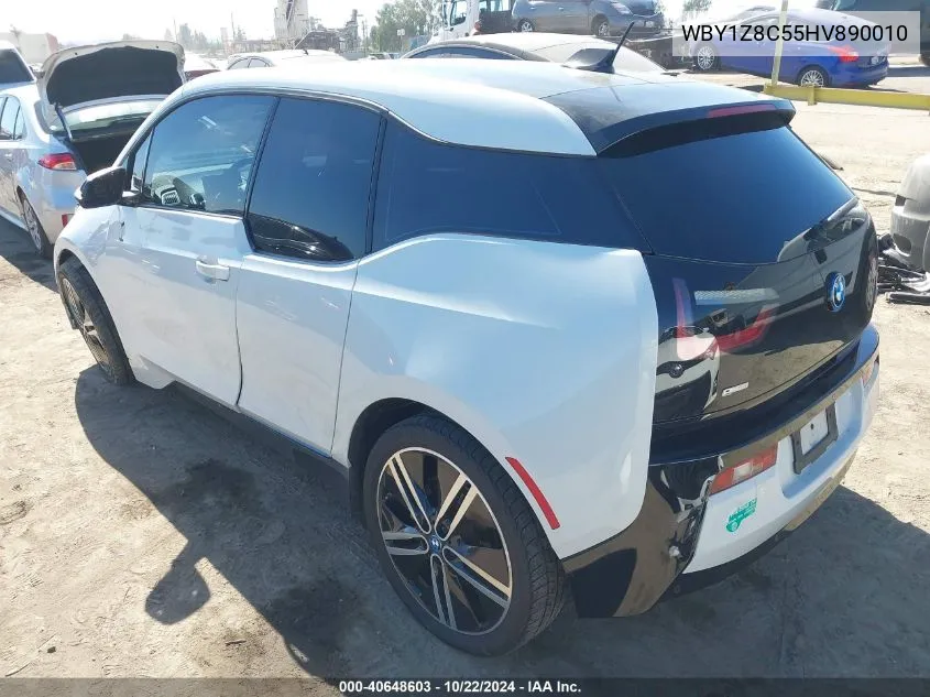 2017 BMW I3 94 Ah W/Range Extender VIN: WBY1Z8C55HV890010 Lot: 40648603