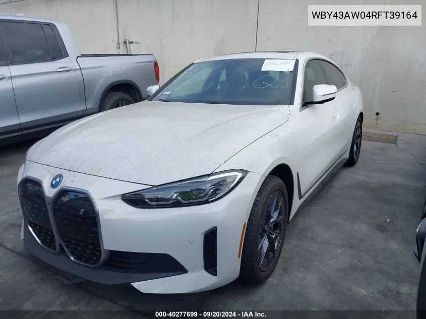 2024 BMW I4 Edrive35 VIN: WBY43AW04RFT39164 Lot: 40277699