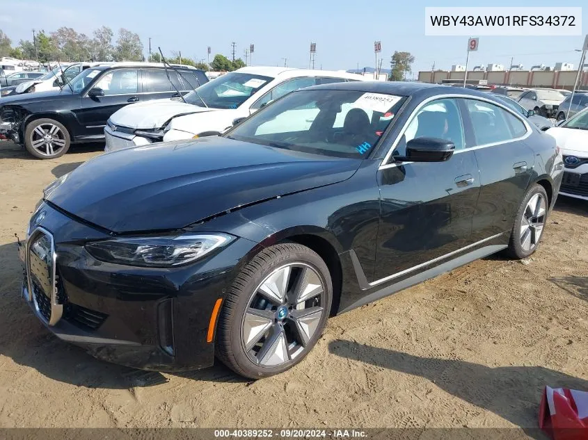 2024 BMW I4 Edrive35 VIN: WBY43AW01RFS34372 Lot: 40389252