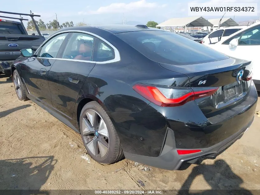 2024 BMW I4 Edrive35 VIN: WBY43AW01RFS34372 Lot: 40389252